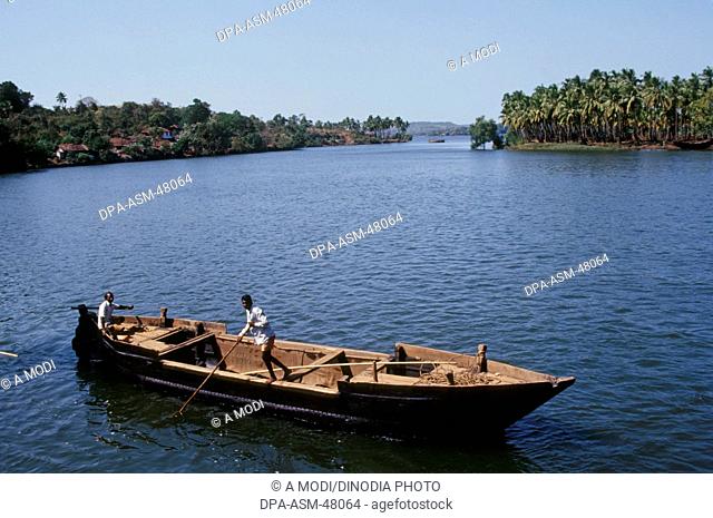 boating in  mandovi river ; goa ; india