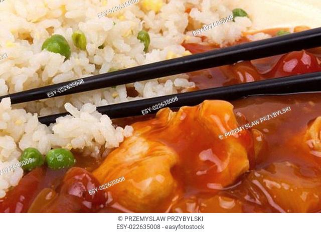 sweet and sour chicken with rice