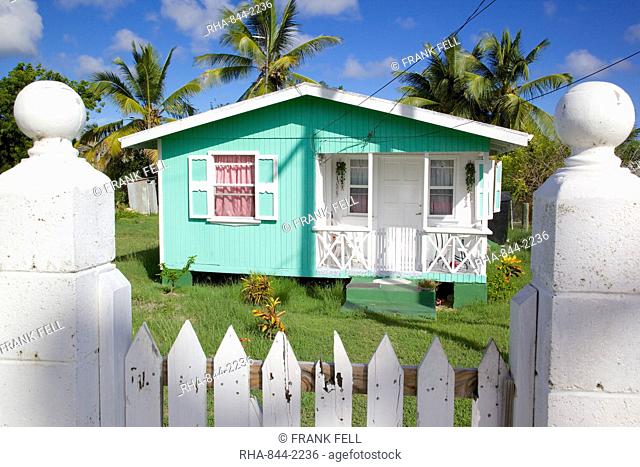 Colourful house near Falmouth, St. Paul, Antigua, Leeward Islands, West Indies, Caribbean, Central America