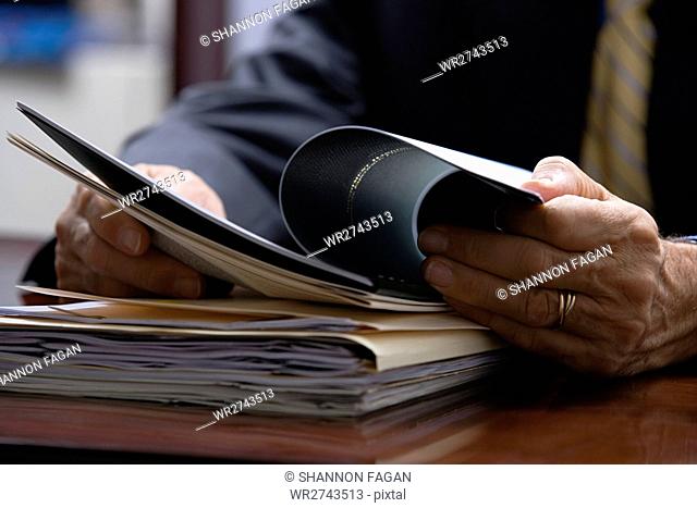 Businessman looking at paperwork