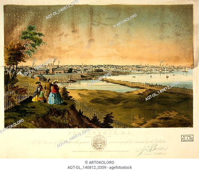 Providence, R.I., harbor view, taken from the grounds of Geo. W. Rhodes, Esq. / J.B. Bachelder ; lith. of Endicott & Co., N.Y.; W. Endicott & Co