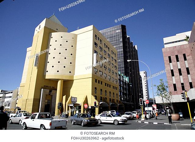windhoek, person, intersection, downtown, namibia, people