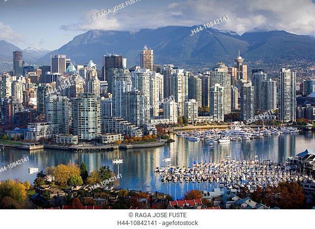 Canada, North America, America, Vancouver City, British Columbia, False Creek, Downtown, North America, skyline, skysc