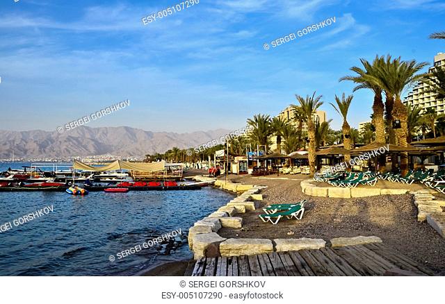 View on the northern beach of Eilat, Israel
