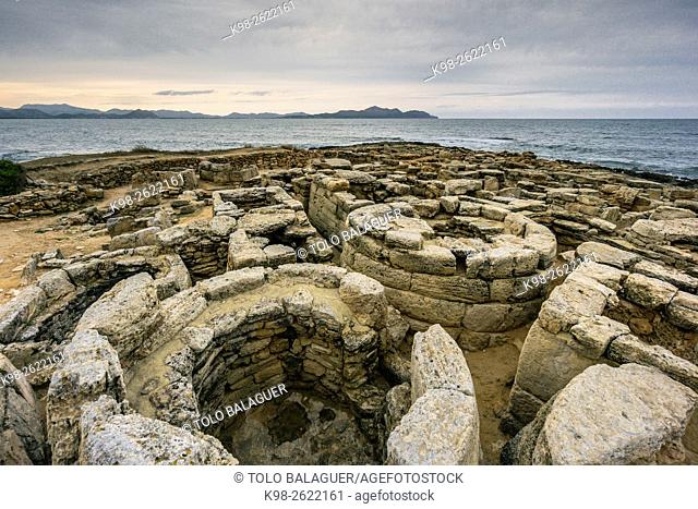 Necrópolis de Son Real , conjunto de construcciones funerarias , término municipal de Santa Margalida, Majorca, Balearic Islands, Spain