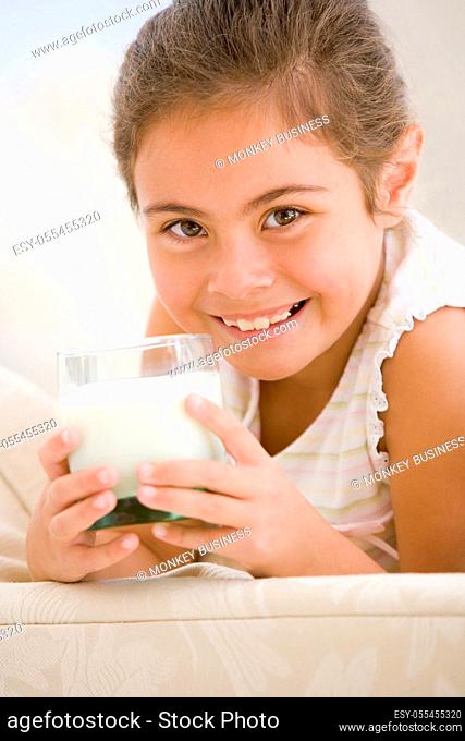 girl, healthy diet, drinking, milk
