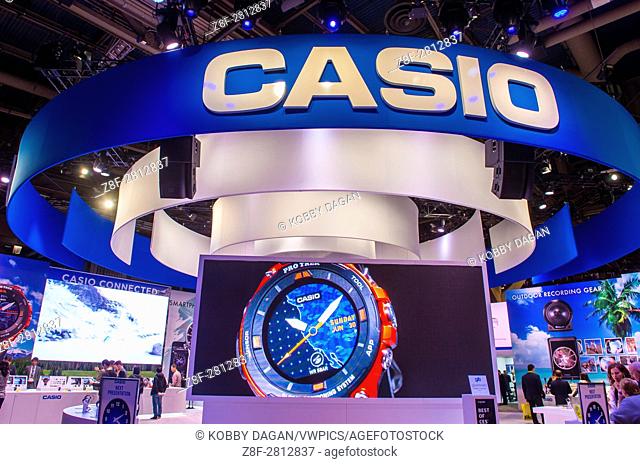 The Casio booth at the CES show held in Las Vegas , CES is the world's leading consumer-electronics show