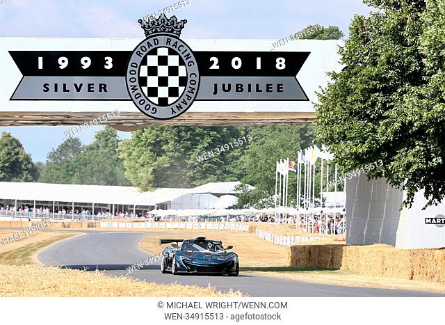 The Supercars take on the Hillclimb at Goodwood Festival of Speed on Day 1 Featuring: Lanzante P1 GTR Longtail Where: London