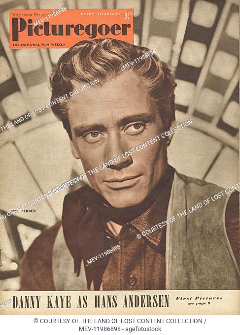 Picturegoer May 10th 1952 - 1952, Picturegoer front cover, colour photo, actor, Mel Ferrer, suede waistcoat, neckerchief