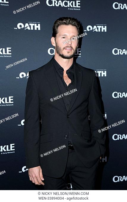 Premiere of 'The Oath' at the Sony Studios - Arrivals Featuring: Ryan Kwanten, Ashley Sisin Where: Culver City, California