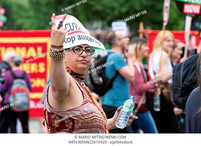 The People's Assembly Anti-Austerity March in Parliament Square Featuring: Atmosphere Where: London, United Kingdom When: 20 Jun 2015 Credit: Mario Mitsis/WENN