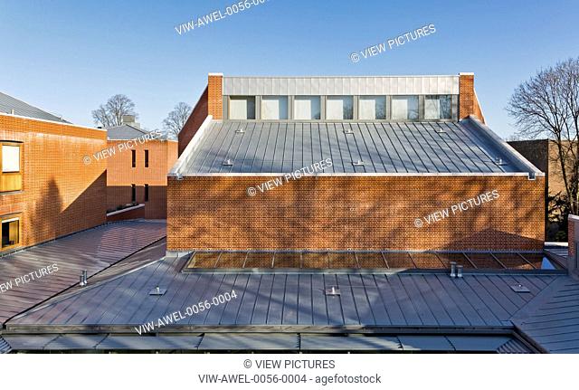 Roofing detail. Tom Wheare Music School, Blandford, United Kingdom. Architect: Hopkins Architects Partnership LLP, 2014