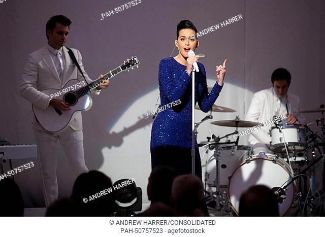 Singer Katy Perry performs during a a concert commemorating the Special Olympics with United States President Obama in the State Dining Room of the White House...