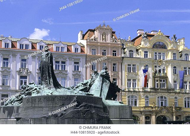 Czech Republic, Prague, Old Town, Square, Jan, Hus, Monument, Architecture, Building, Buildings, Cities, City, Citysca