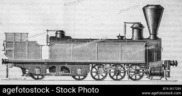 locomotive engerth, the picturesque magazin, publisher edouard charton, 1860