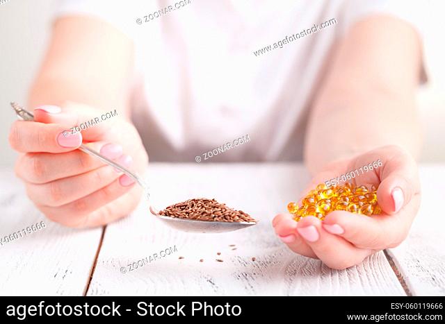 Flax Seed Oil in capsules