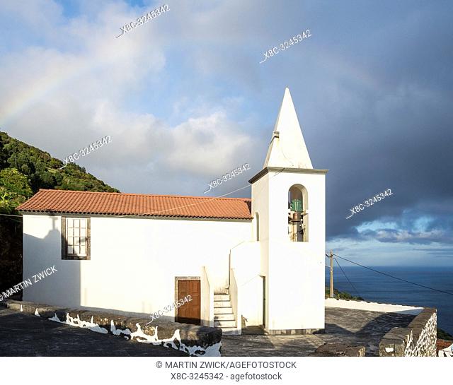 Church at Portal, Ribeira Seca. Sao Jorge Island, an island in the Azores (Ilhas dos Acores) in the Atlantic ocean. The Azores are an autonomous region of...