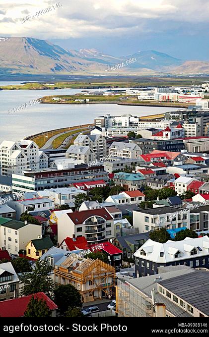 Houses sea, City, Iceland, Reykjavik, Capital