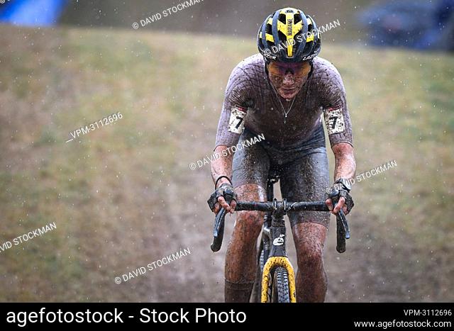 Dutch Marianne Vos pictured in action during the women elite race of the World Cup cyclocross in Fayetteville, Arkansas, USA
