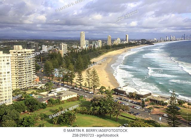 Burleigh Heads and burleigh beach on the Gold Coast in Queensland, Australia