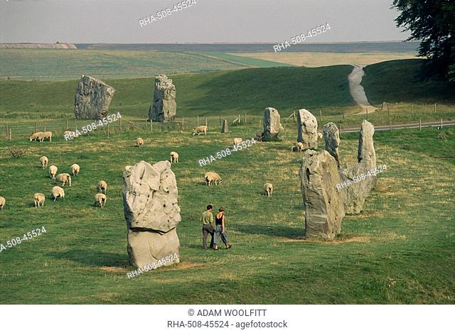 Avebury stone circle, Avebury, UNESCO World Heritage Site, Wiltshire, England, United Kingdom, Europe