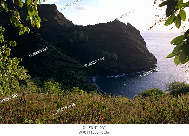 Bay on the west coast of Ua Huka Island from land Ua Huka Island, Marquesas, French Polynesia