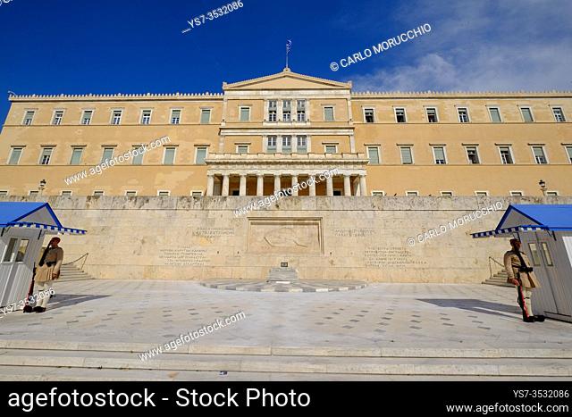 Old Royal Palace, house of Hellenic Parliament, Syntagma Square, Athens, Greece, Europe