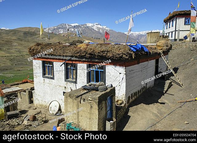 Langza, India: View of Langza village in the Spiti valley in the Himalayas in Himachal Pradesh, India