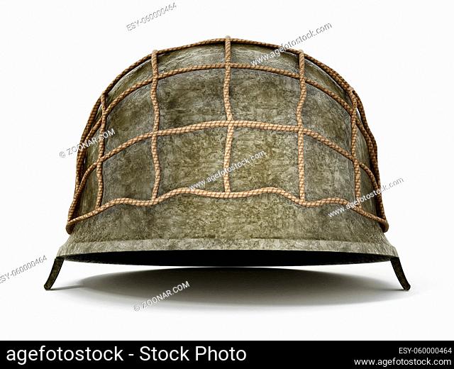 World War II helmet isolated on white background. 3D illustration
