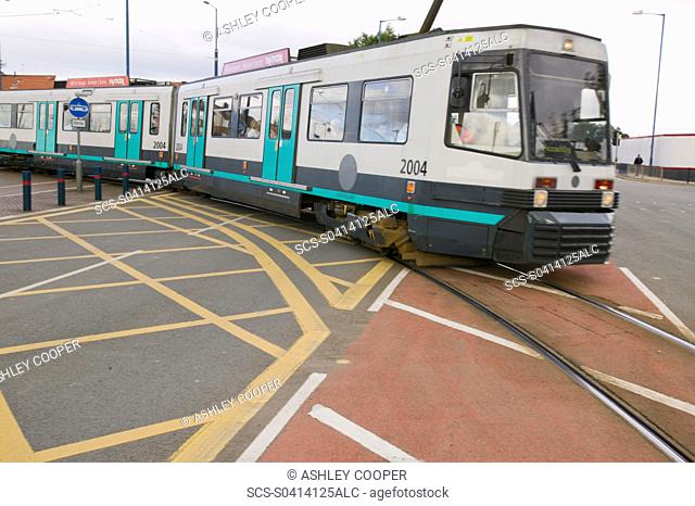 A tram in Salford Manchester UK