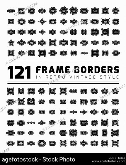 Frame borders in vintage style. Vector illustration