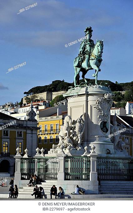 Statue of King José I., Praça do Comércio square, Lisbon, Portugal, Europe