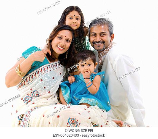 Happy traditional Indian family