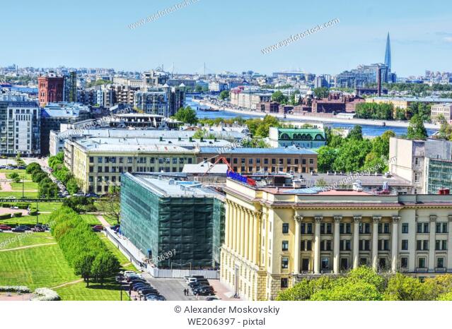 Aerial panorama St. Petersburg Russia