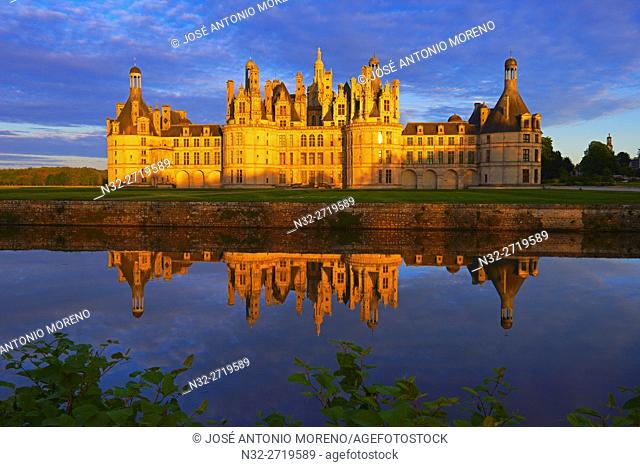Chambord, Chambord Castle, Chateau de Chambord, Sunset, Loir et Cher, Loire Valley, Loire River, Val de Loire, UNESCO World Heritage Site, France