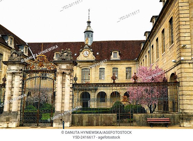 Hotel-Dieu - hostel of God is the old name given to the principal hospital in French towns, Hôtel-Dieu in Lons-le-Saunier- capital of Jura department -...