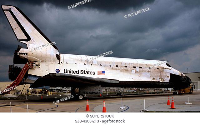 Space Shuttle Discovery During Tow Back at End of STS-121