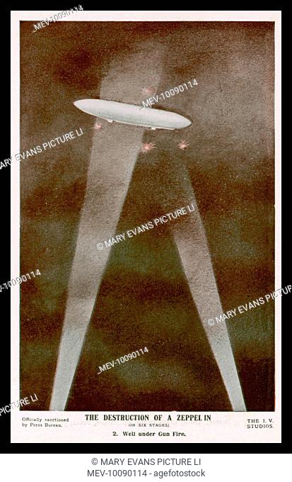 A German Zeppelin shot down over England (no. 2 of 6)