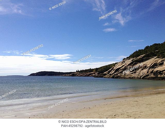 View of the 'Sand Beach' in the Acadia National Park in Maine, USA, 27 September 2013. The Acadia National Park is known for its rugged rock coast and a rough...