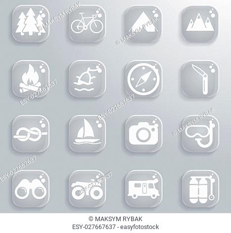 Active recreation simply icons for web and user interface