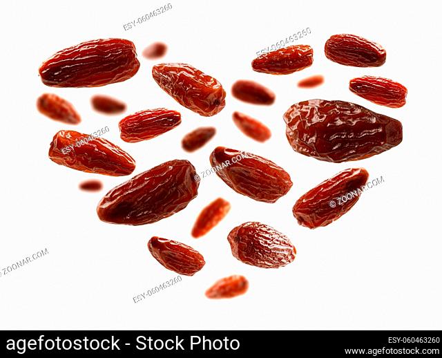 Dates are in the form of heart on white background