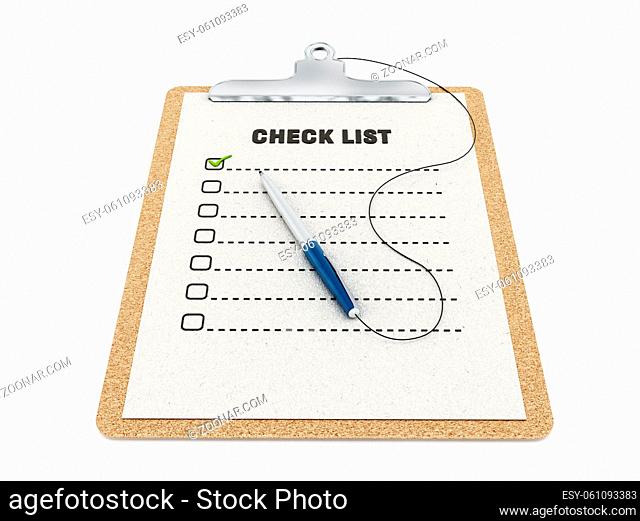 Check list isolated on white background