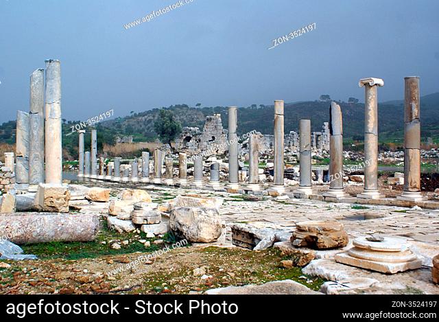 Columns and ruins of Patarta, Turkey