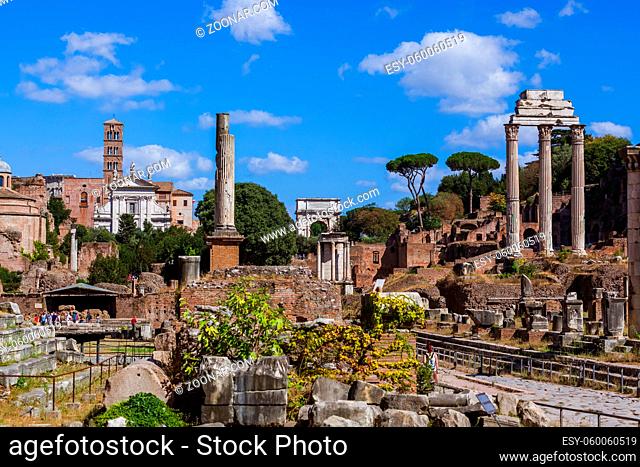 Roman forum ruins in Rome Italy - architecture background