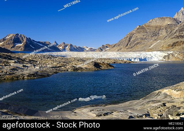 Karale glacier in the Sermiligaaq Fjord. Ammassalik region in the north east of Greenland. North America , Greenland, Ammassalik, danish territory, October