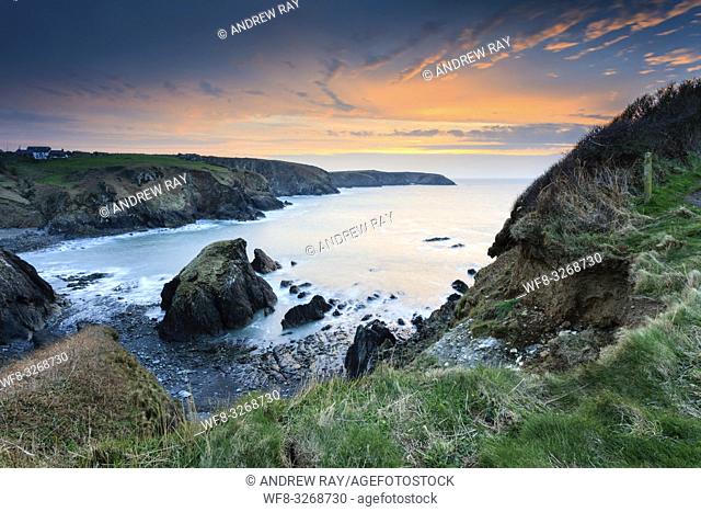 Sunset captured in late March from the Pembrokeshire Coast Path above the beach at Melin Trefin. The composition being carefully composed to make the most of...