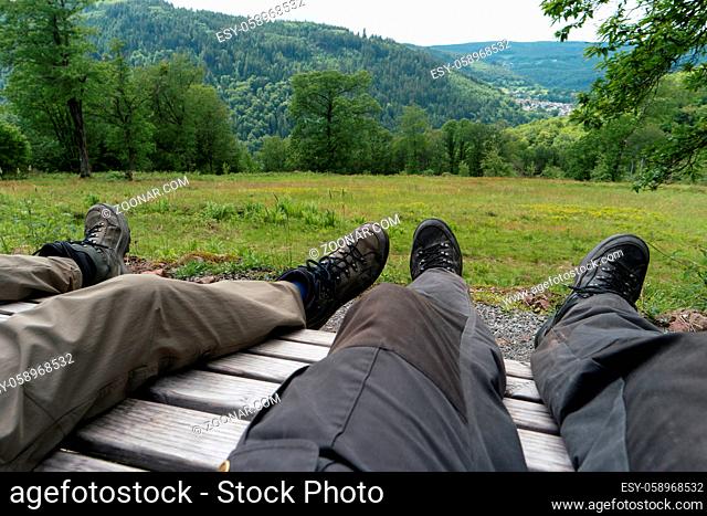 Hike along the long-distance hiking trail Neckarsteig in Germany