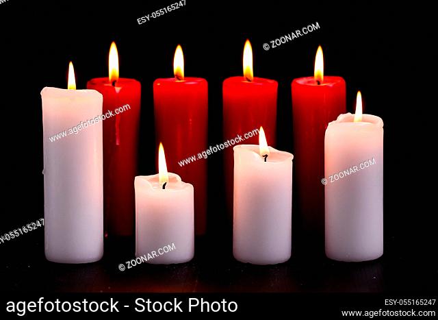 Candles on a black background