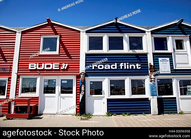 Hummerbuden or lobster shacks, Helgoland, Schleswig-Holstein, Germany, Europe