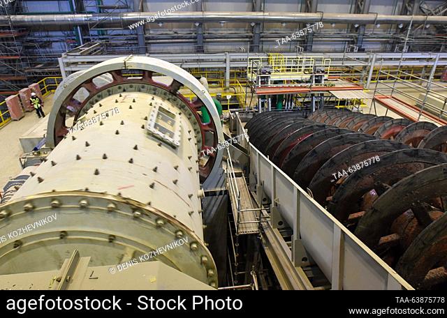 RUSSIA, NORILSK - OCTOBER 25, 2023: A workshop at the Nadezhda Metallurgical Plant, part of the Polar Division of the Norilsk Nickel Mining and Metallurgical...